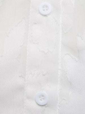 white button-down shirt with sheer and long sleeve