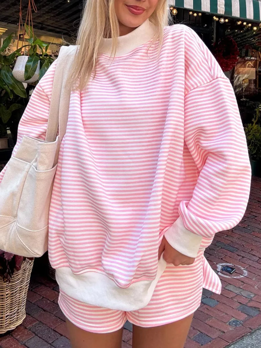 Light Blue sweatshirt with hip-length and pullover