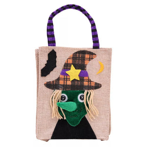 black tote featuring applique and striped