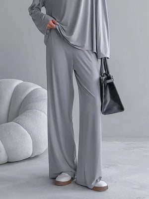 95% rayon, 5% spandex Care instructions: Machine wash cold pajama set in Army Green with relaxed silhouette