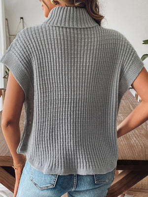 classic sweater vest in Grey with turtleneck
