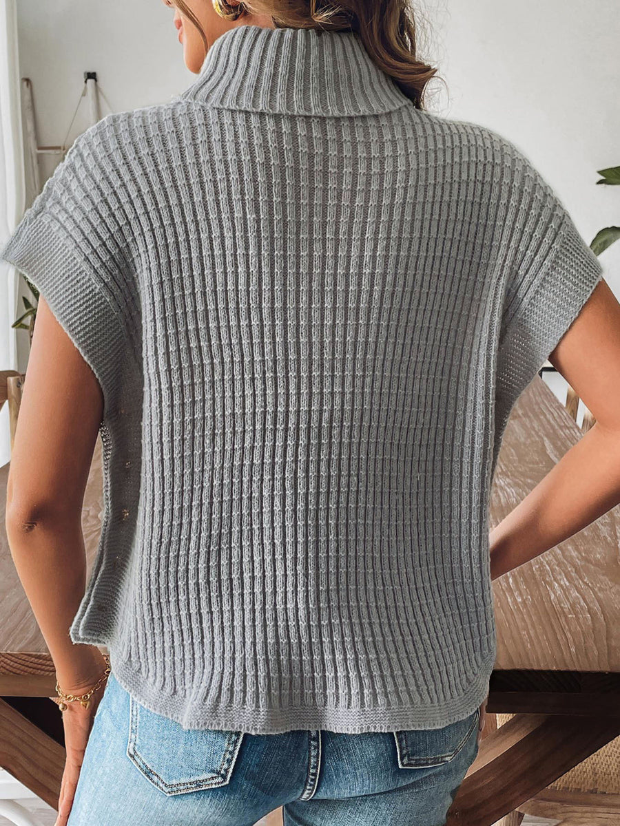 classic sweater vest in Grey with turtleneck