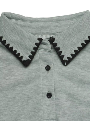 light grey sweatshirt with dropped shoulder and long sleeve