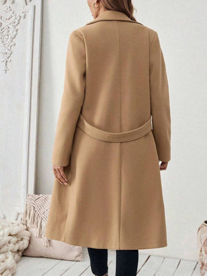 classic overcoat in Camel with notch lapel