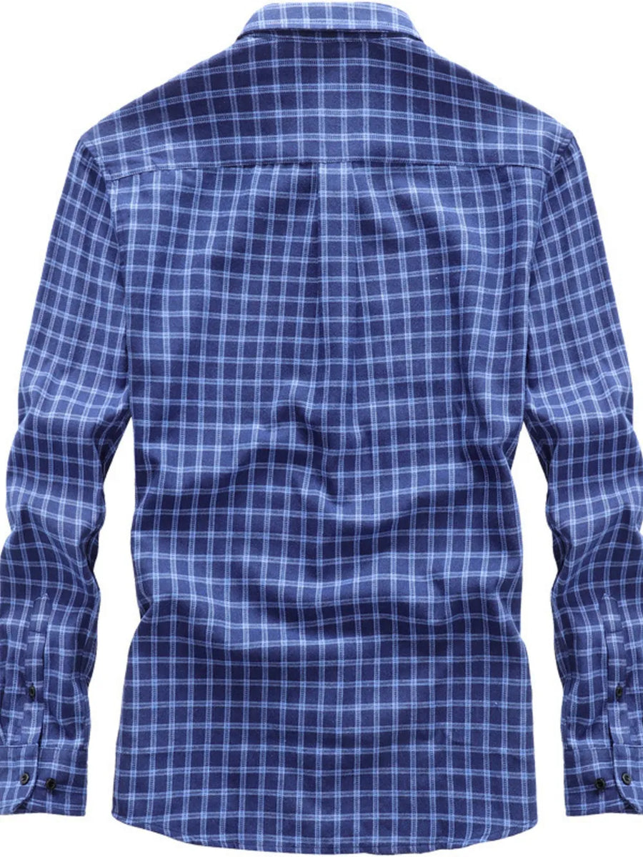 Mustard Men's Classic Plaid Button-down Shirt Plus Size