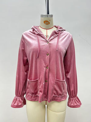 100% polyester Care instructions: Machine wash cold hoodie in Dusty Pink with relaxed silhouette