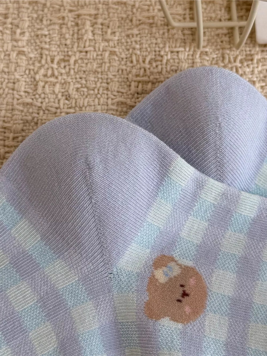 socks in Light Gray with ruffled cuff and crew length