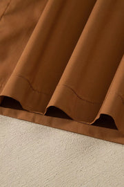rust maxi dress with pullover and color-block