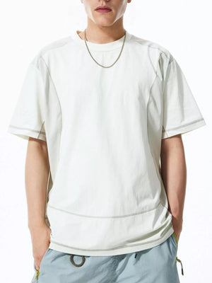 Relaxed fit t-shirt in Coconut Milk White with contrast stitching details and short sleeves.