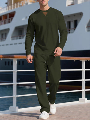 Black pajama set with hip-length, full-length and pullover, drawstring