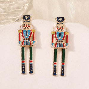 earrings in gold with figural and 18K gold-plated