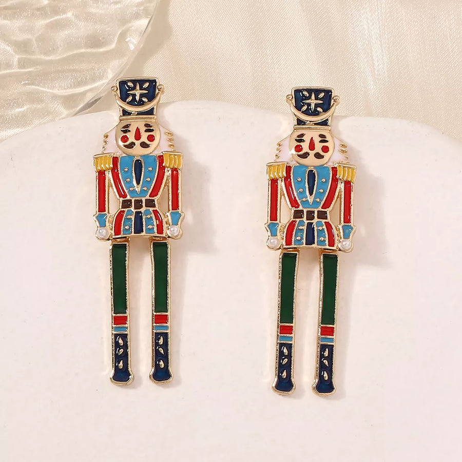earrings in gold with figural and 18K gold-plated