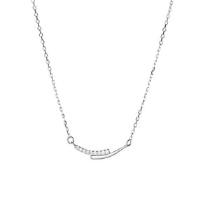 necklace in clear with rhinestone embellishment and collar length