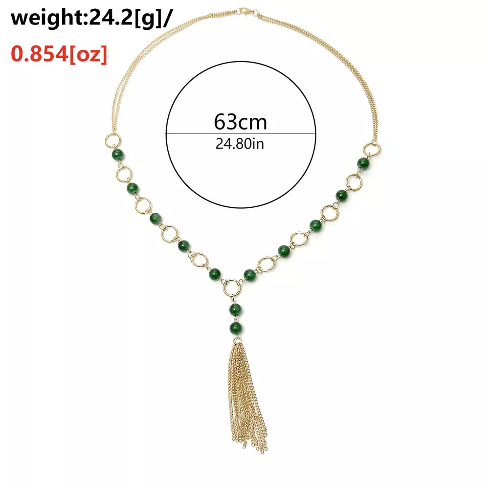 Elegant Tassel Pendant 18k Gold-plated Necklace option 10