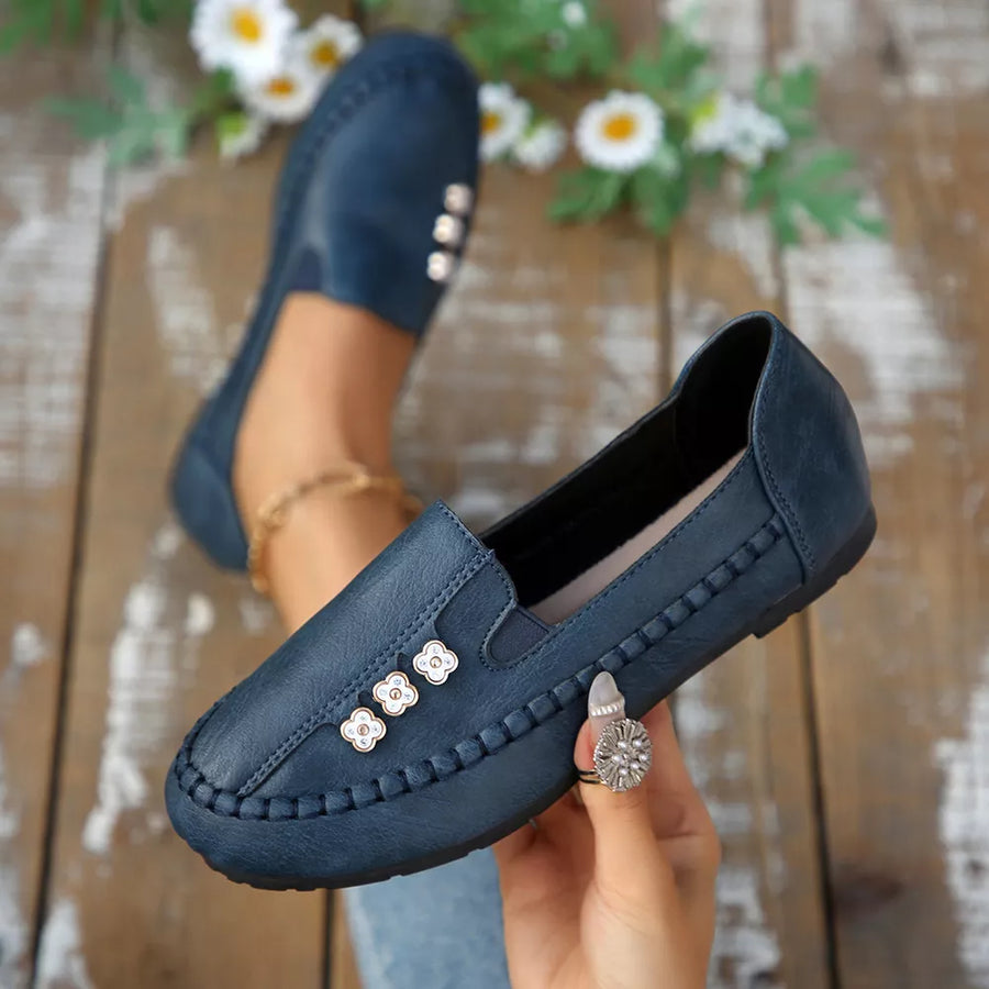 PU Leather, Rubber Imported Size &amp slip-ons in Dark Blue with regular silhouette