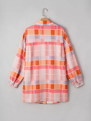 Sherbet with Oversized Check Tunic Shirt