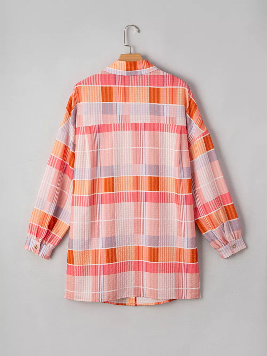 Sherbet with Oversized Check Tunic Shirt