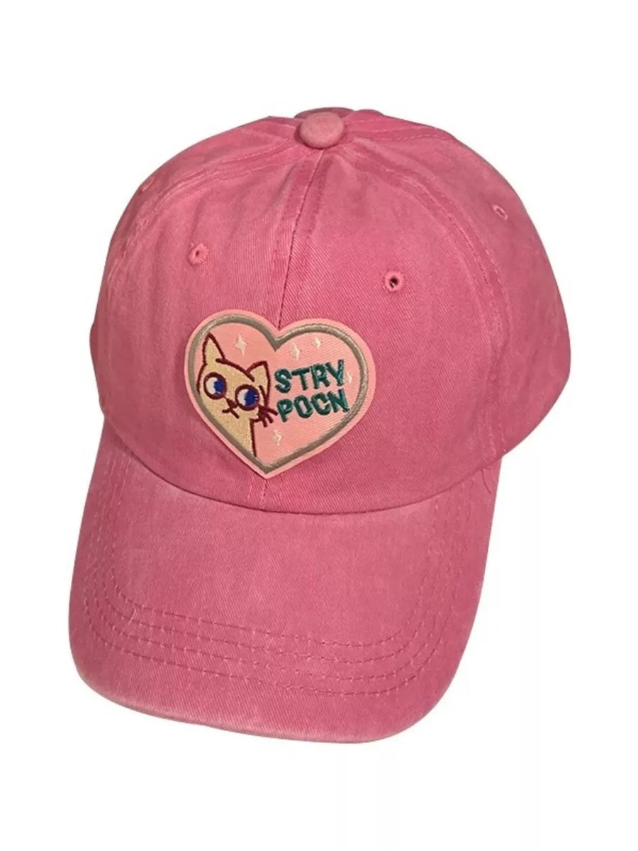 Heart Cat Baseball Cap Blush Pink option 7