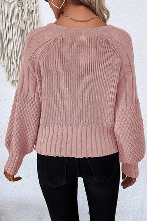 Dusty Pink cardigan with waist-length and button-front