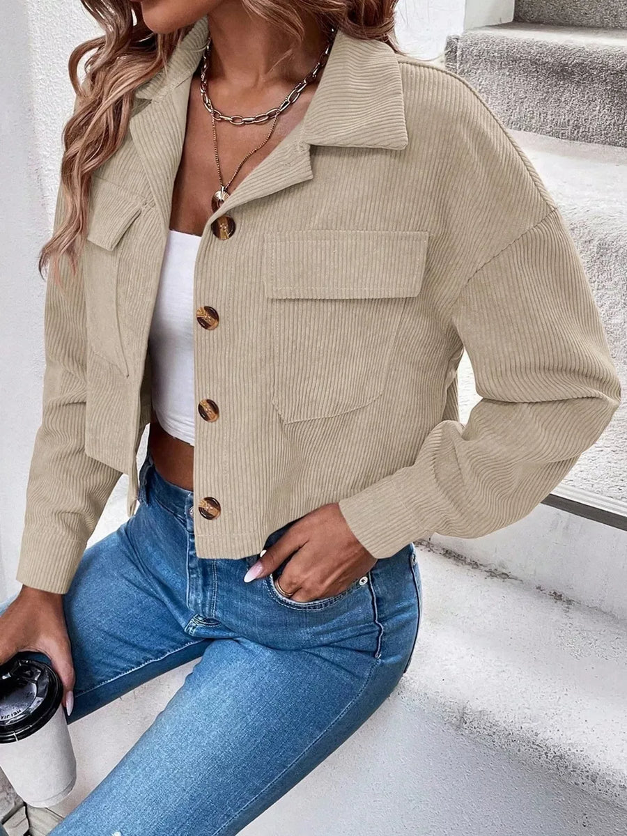 Army Green boxy trucker jacket with collared