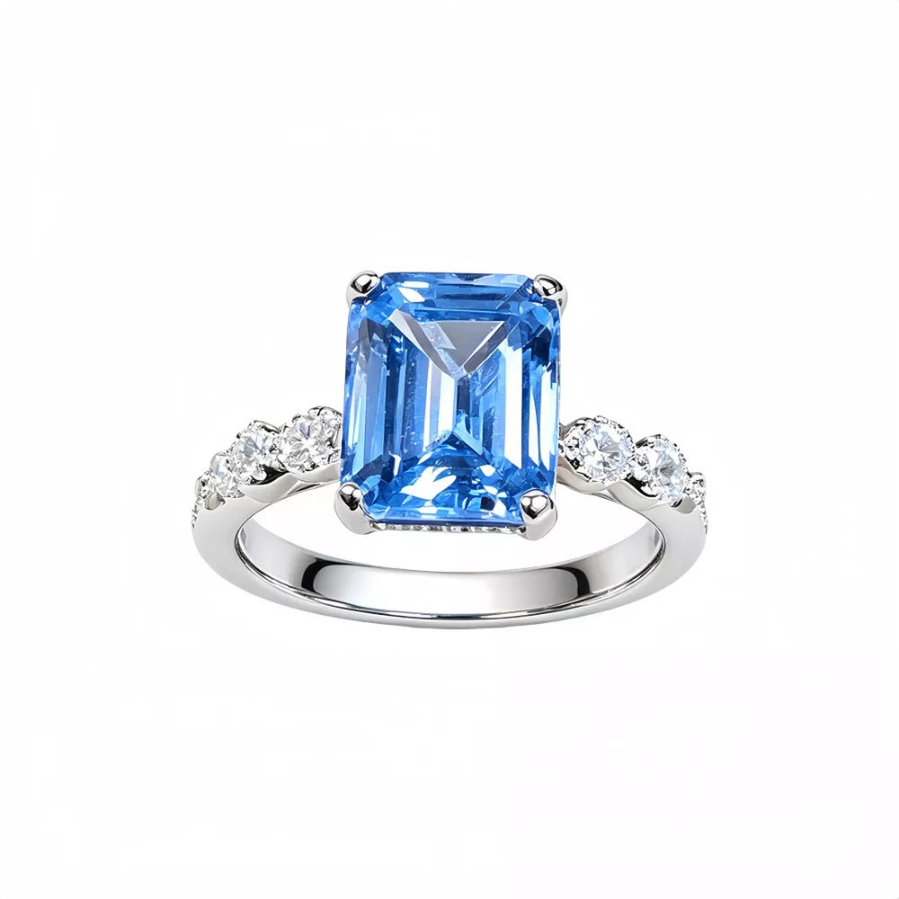 ring featuring geometric in silver with 925 sterling silver, Zircon Care instructions: Avoid wearing during exercise, as