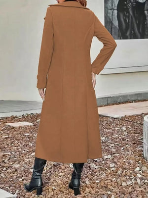 Black regular trench coat with notch lapel