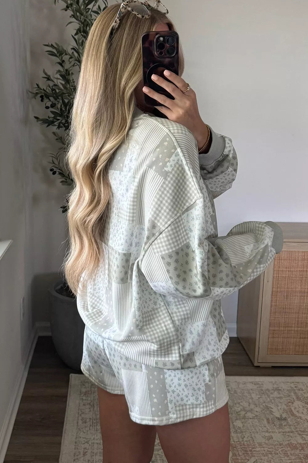 cottagecore pajama set in white with mock neck