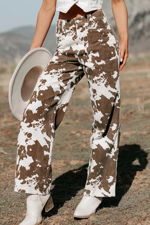 white jeans with full-length and zip-front