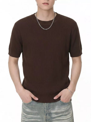 t-shirt featuring striped in Apricot with 47 texture