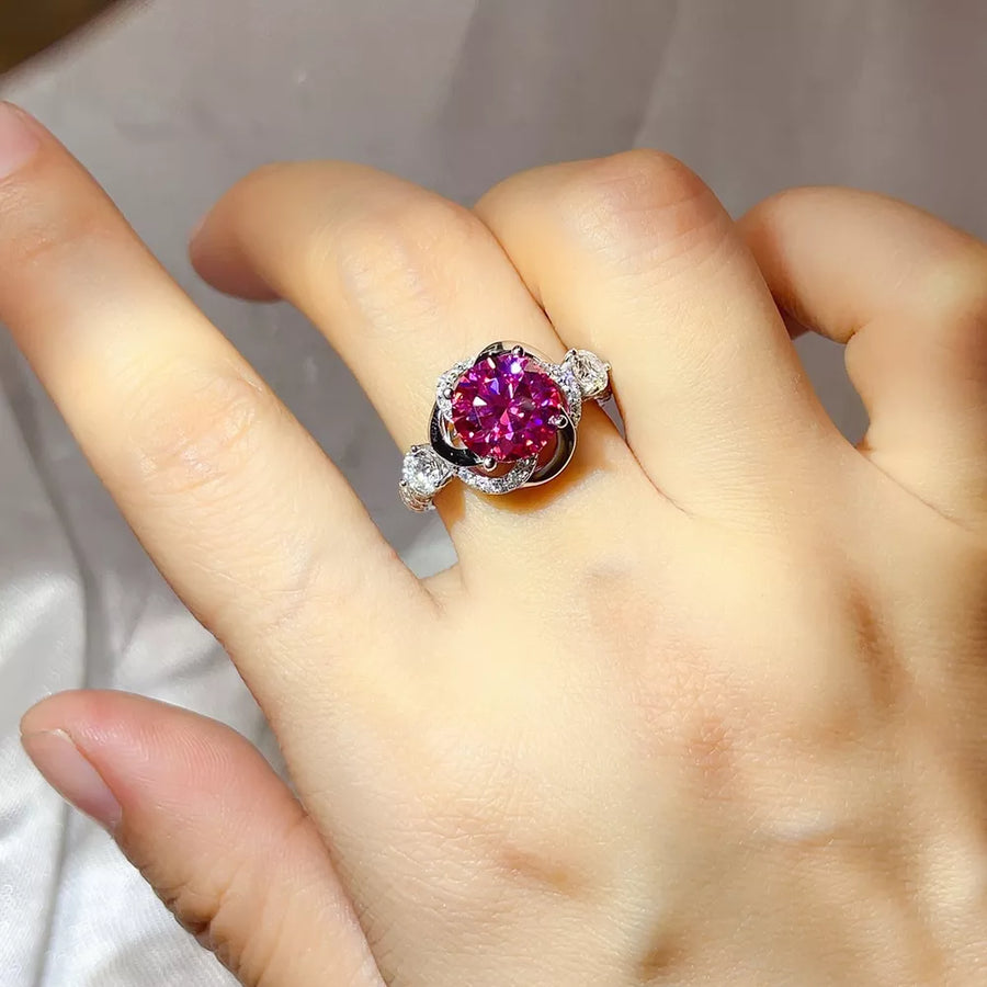 3 Carat Sterling Silver Moissanite Solitaire Ring