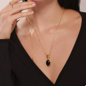 gold necklace with long and clasp