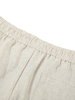 Cream wide-leg pants