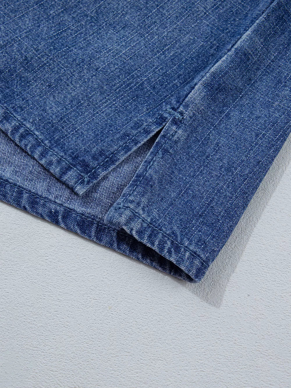 Dusty Blue loose button-up shirt with collared