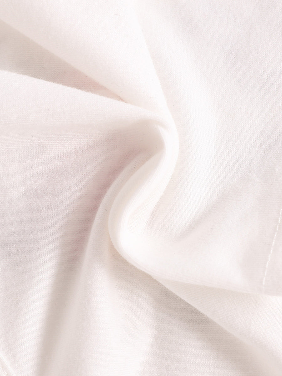 White cotton baby tank top and shorts set detail