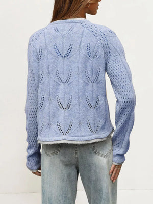 50% Polyester Hollow Fiber 50% Polyester Care instructions: Machine wash cold cardigan in Blue with regular silhouette
