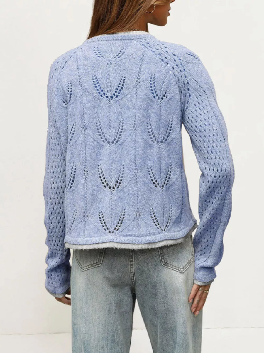 50% Polyester Hollow Fiber 50% Polyester Care instructions: Machine wash cold cardigan in Blue with regular silhouette