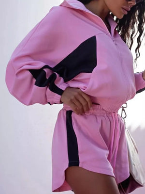 Zip-up Mini Long-sleeve Jacket in Pink, view 16