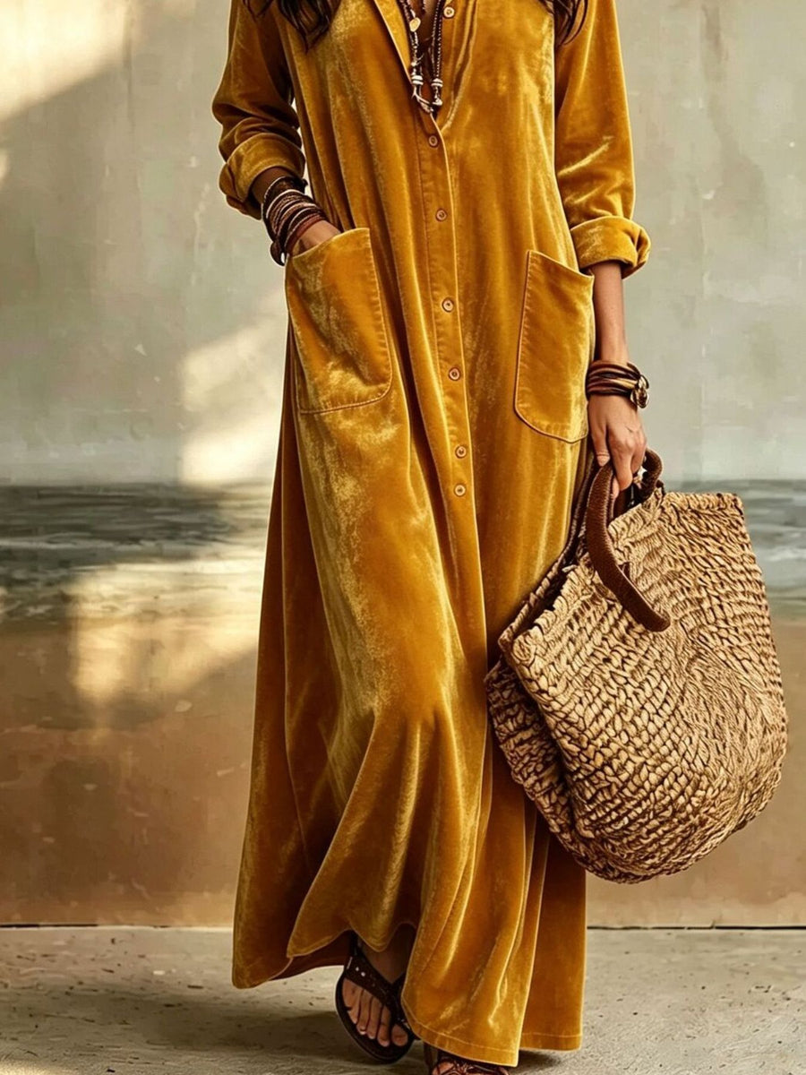 100% polyester Care instructions: Machine wash cold shirt dress in Ochre with A-line silhouette