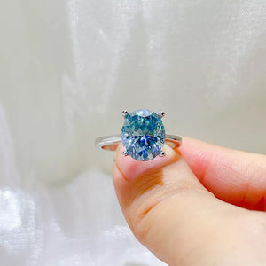 Pastel Blue with 5 Carat 925 Sterling Silver Ring in Pastel Blue