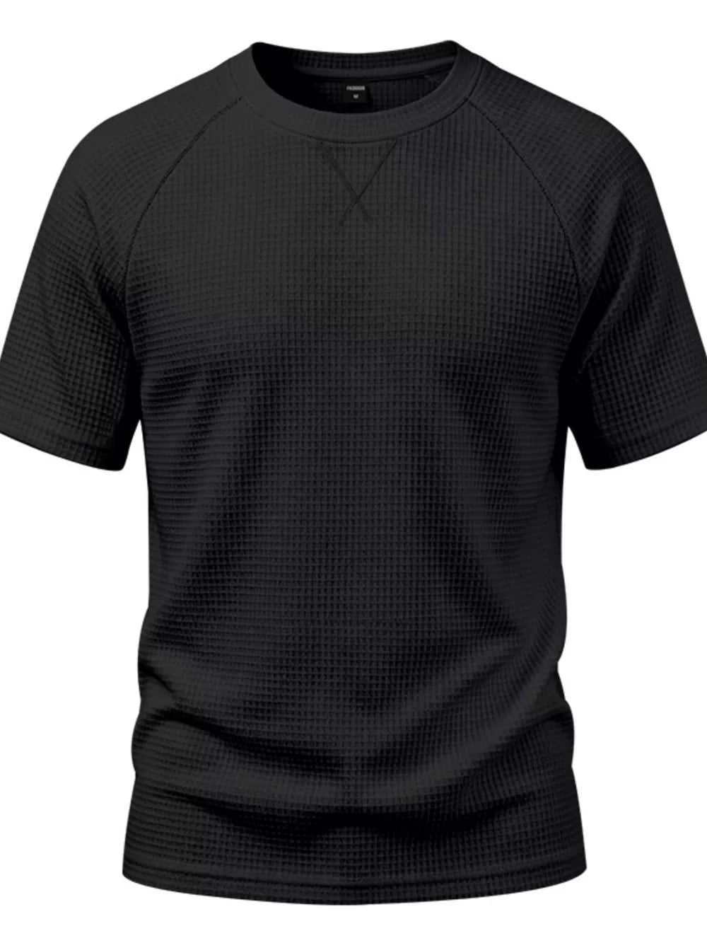Men's Full Size Waffle Knit Raglan T-shirt in lavender with waffle-knit