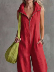 100% polyester Care instructions: Machine wash cold jumpsuit in Light Blue with relaxed silhouette