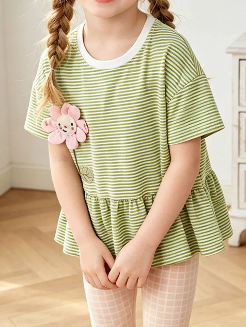 Charming striped peplum set for kids