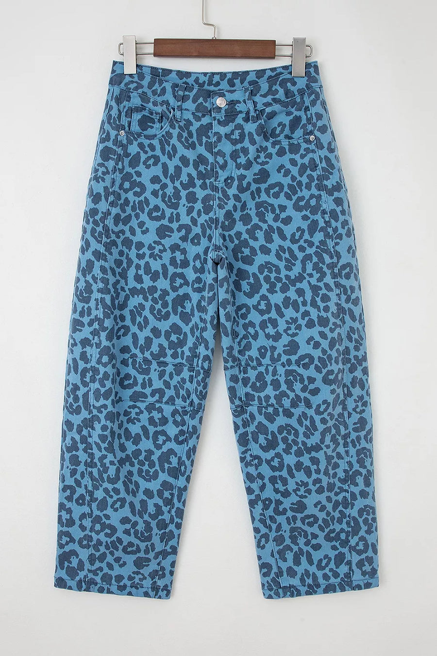Leopard Print Barrel Leg Jeans option 8