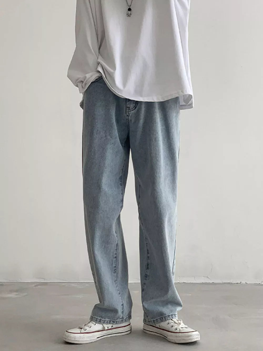 Dark Blue with Men's Loose Fit Jeans