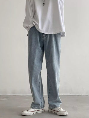Dark Blue with Men's Loose Fit Jeans