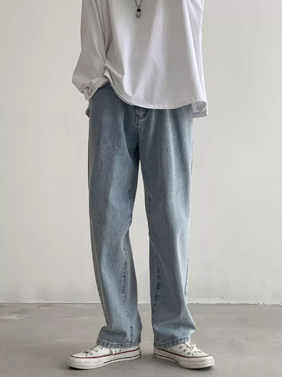 Dark Blue with Men's Loose Fit Jeans