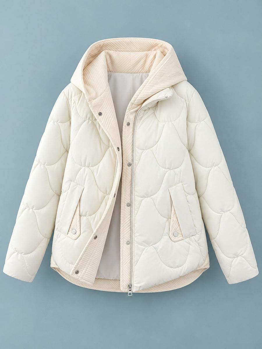 Polyester and nylon Filling: Polyester Care instructions: Hand wash cold quilted jacket in Khaki with relaxed silhouette