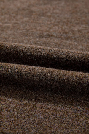 chocolate brown regular mock neck sweater with mock neck