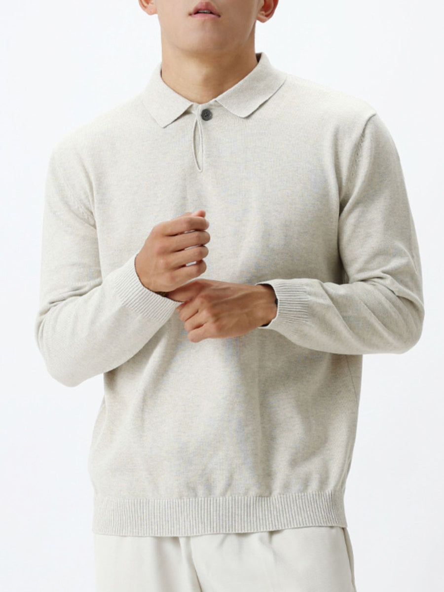 White pullover sweater with stretch and long sleeve