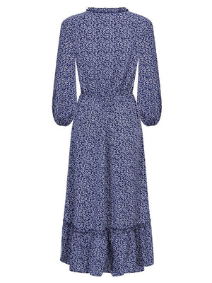 bohemian midi dress in Royal Blue with v-neck